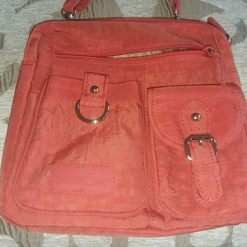 MúltiSac Crossbody Bag - Orange w/ Tan Interior